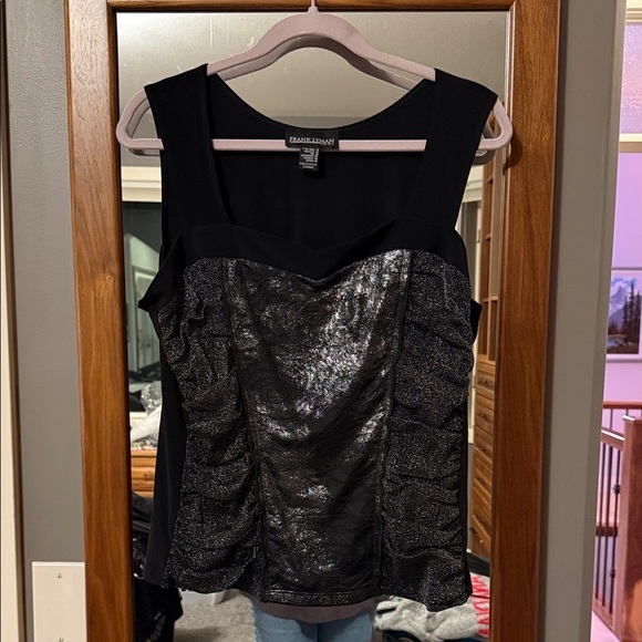 Frank Lyman Design Tops - Frank Lyman Design Black and Silver Shimmer Blouse